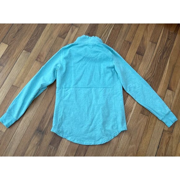 LL Bean Cozy Mixed Knit Pullover Sweatshirt Women's Green Funnel Neck Size S - Picture 4 of 5